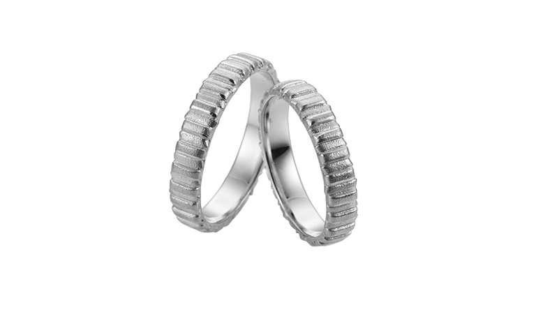 45235+45236-wedding rings, white gold 750